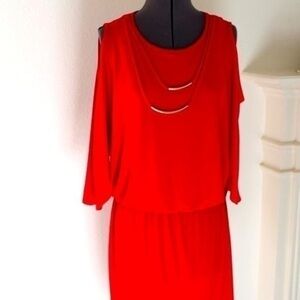 Prelude dress red large dress with Gold accents